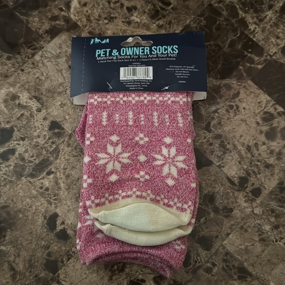 Pink Snowflake Dog Matching Pet & Owner Socks Set New! Pet Lover - Picture 4 of 5